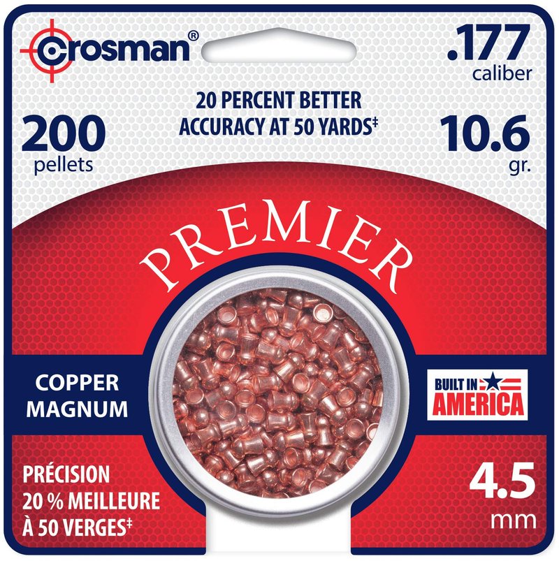 Crosman CPD77 .177-Caliber 4.5 mm Copper Magnum Domed Pellets (200-Count)
