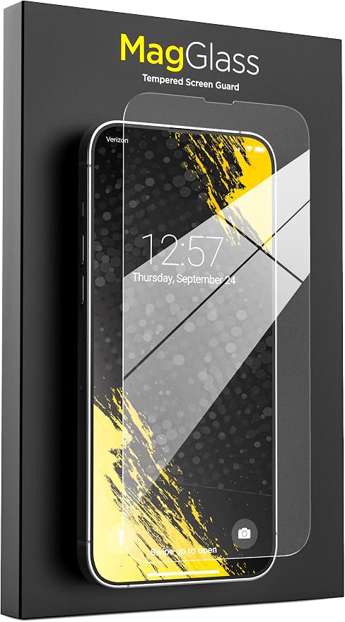 magglass [2 Pack with Applicator for iPhone 14 PRO MAX Screen Protector Scratchproof Tempered Glass (Full-coverage Case Compatible)