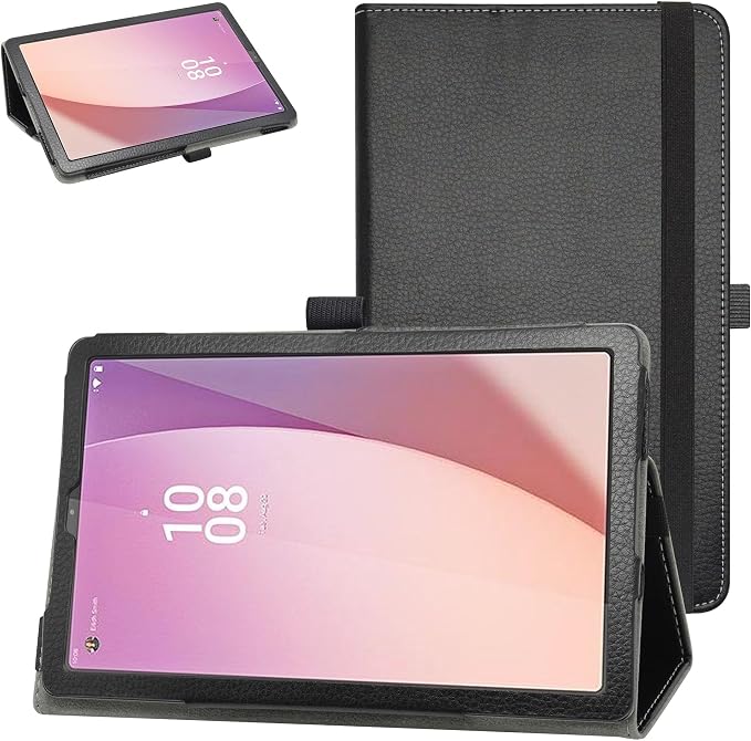 Bige for Lenovo Tab M8 FHD (2nd Gen) CasePU Leather Folio 2-Folding Stand Cover for Lenovo Tab M8 FHD (2nd Gen) TB-8705F 8 Tablet(Only fit Lenovo TB-8705F)Black