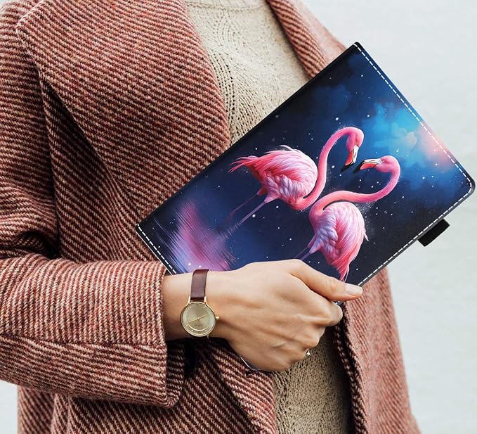 Case for Amazon Kindle Fire HD 10 Tablet (10.1 inch 9th/7th Generation 2019/2017 Release) Slim PU Leather Stand Folio Cover with Auto Wake Sleep Abstract Paint Butterfly