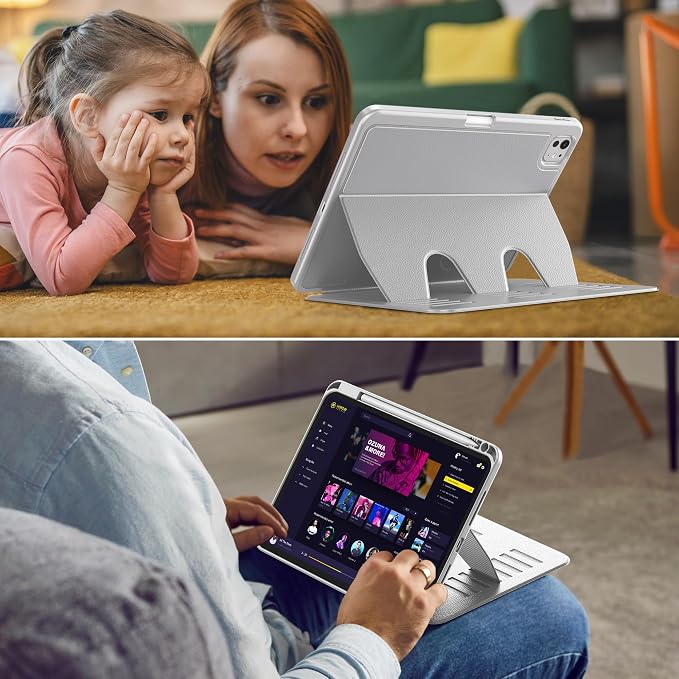 VIKESI Case for iPad Pro 11 inch (M5/M4) 2025/2024Multiple Angles Magnetic Stand CoverShockproof BackPencil Holderand Auto Sleep/WakeBlack