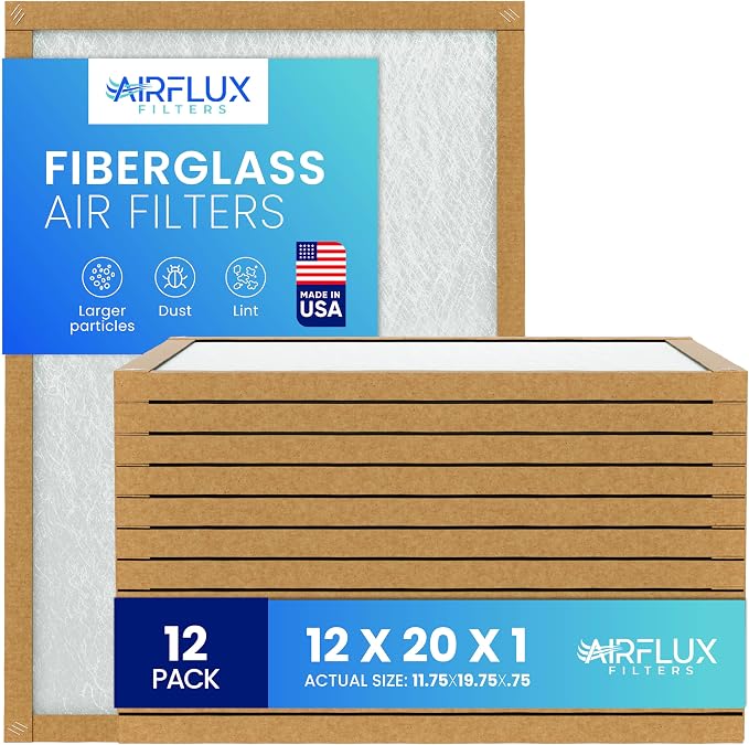 Fiberglass Air Filter -12x20x1Air Filter 12 Pack