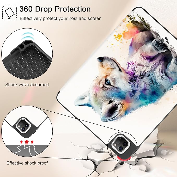 Tuiklol for iPad Pro 11 Inch 4th / 3rd / 2nd / 1st Gen Case 2022 2021 2020 | 2018 Build-in Pencil Holder with Stand TPU Back Cover &amp Trifold Stand &amp Auto Wake/Sleep Tablet Case Black Cat