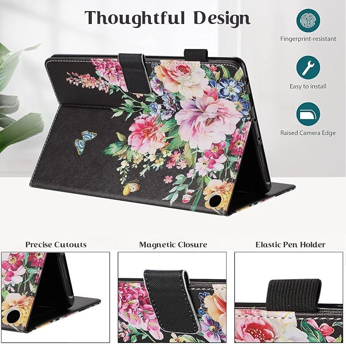 Case for Kindle Fire HD 10 &amp Fire HD 10 Plus 13th/11th Generation 2023 2021 | Synthetic Leather Flip Folio Stand Cover with Auto Wake/Sleep for Kindle Fire HD 10 &amp Fire HD 10 Plus Beach