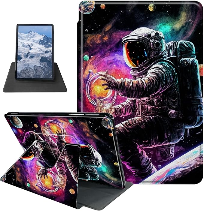 American Flag Deer Pattern Case for All-New Amazon Kindle Fire 7 Inch Tablet (9th/7th/5th Generation 2019/2017/2015 Release)360 Degree Rotating Stand Protective Cover with Auto Sleep/Wake