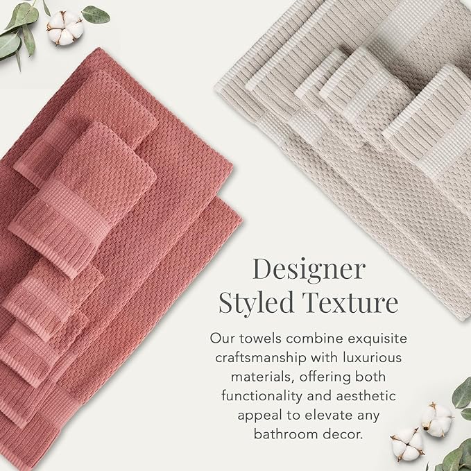 NY Loft 100% Cotton 2 Pack Bath Sheet Towel Set | Extra Large Oversize Bath Towels | Absorbent & Quick-Dry | Textured and Durable Cotton | Rose Pink