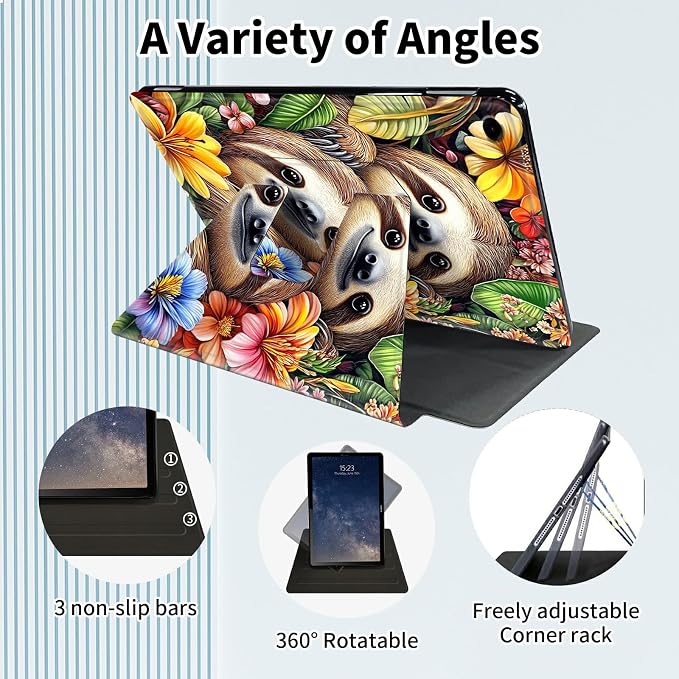 for Samsung Galaxy Tab A9 Plus Case 11 Inch 2024 2023 (SM-X210/X216/X218)360 Degree Rotating Smart Cover Case with Auto Sleep/Wake-Beautiful Highland Cow