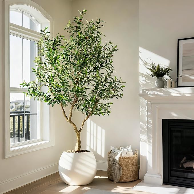 Large Faux Olive Tree Indoor Outdoor Realistic Floor Fake plantas artificiales Trees decorativas Grandes for Home Living Room Master Bedroom Office Porch Outside Patio arboles para decoracion