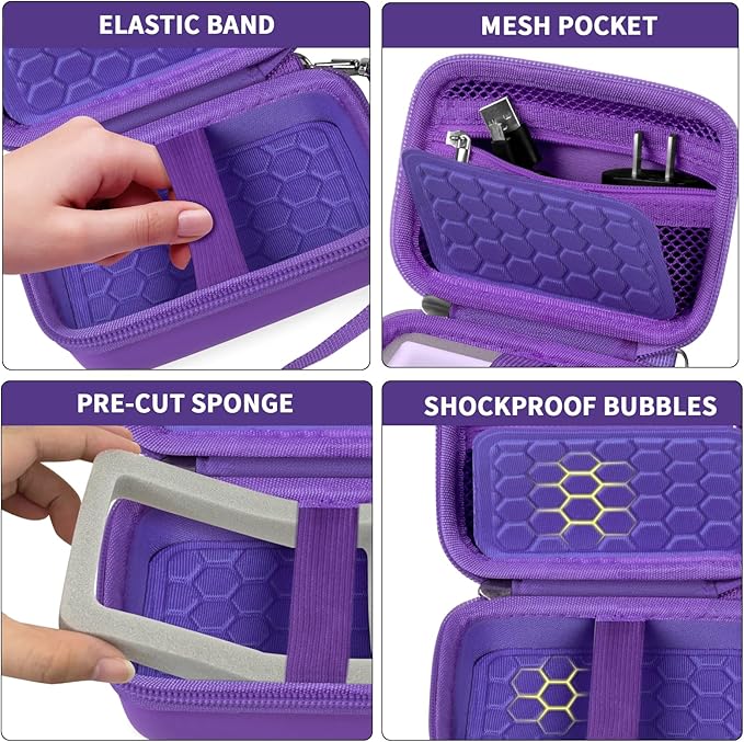 Carrying & Protective Case for Digital Camera, AbergBest 21 Mega Pixels 2.7" LCD Rechargeable HD/Kodak Pixpro/Canon PowerShot ELPH 180/190 / Sony DSCW800 / DSCW830 Cameras for Travel - Dark Purple