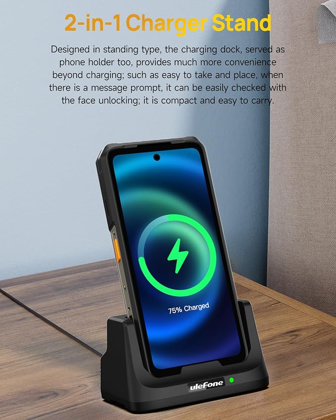 Ulefone Armor 26 Ultra 33W Desk Charging Dock Wireless Charging Station for Ulefone Armor 26 Ultra Not Charger