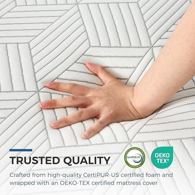 FATHOM Firm Full Mattress 10 Inch Memory Foam Mattress Full Size Bed in a Box for Back Pain Relief and Cool Sleep with Gel Foam and Removeable Fiberglass Free Cover, CertiPUR-US Certified