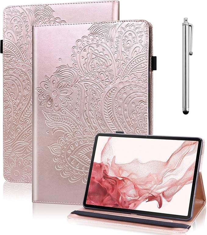 Case for Samsung Galaxy Tab A11 Plus/ A9 Plus 11 Inch PU Leather Multi-Angle Viewing Protective Cover with Card Slots - Blue