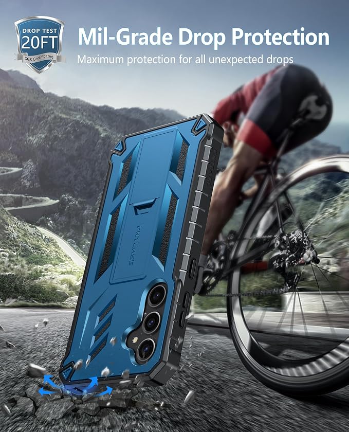 FNTCASE for 11 Pro XL Case Rugged Kickstand 2 Front Frames Black | Built-in Screen Protector 20FT Military-Grade Drop Protection Rugged Heavy Duty Shockproof Full Body Protective Cover