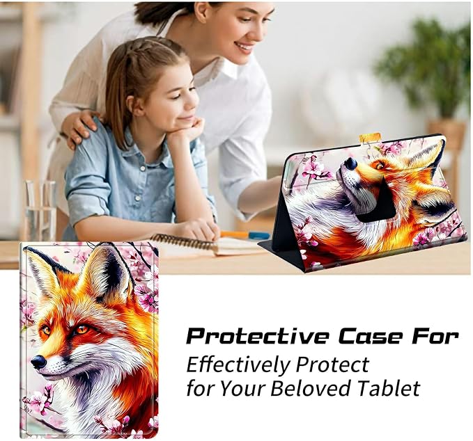 for Walmart Onn 10.1 2024 Onn 10.1 Gen 4 Universal Tablet Case 360 Degree Rotating Kickstand Protective Stand Case with Multiple Viewing PU Leather Shell Case Black Book Cat