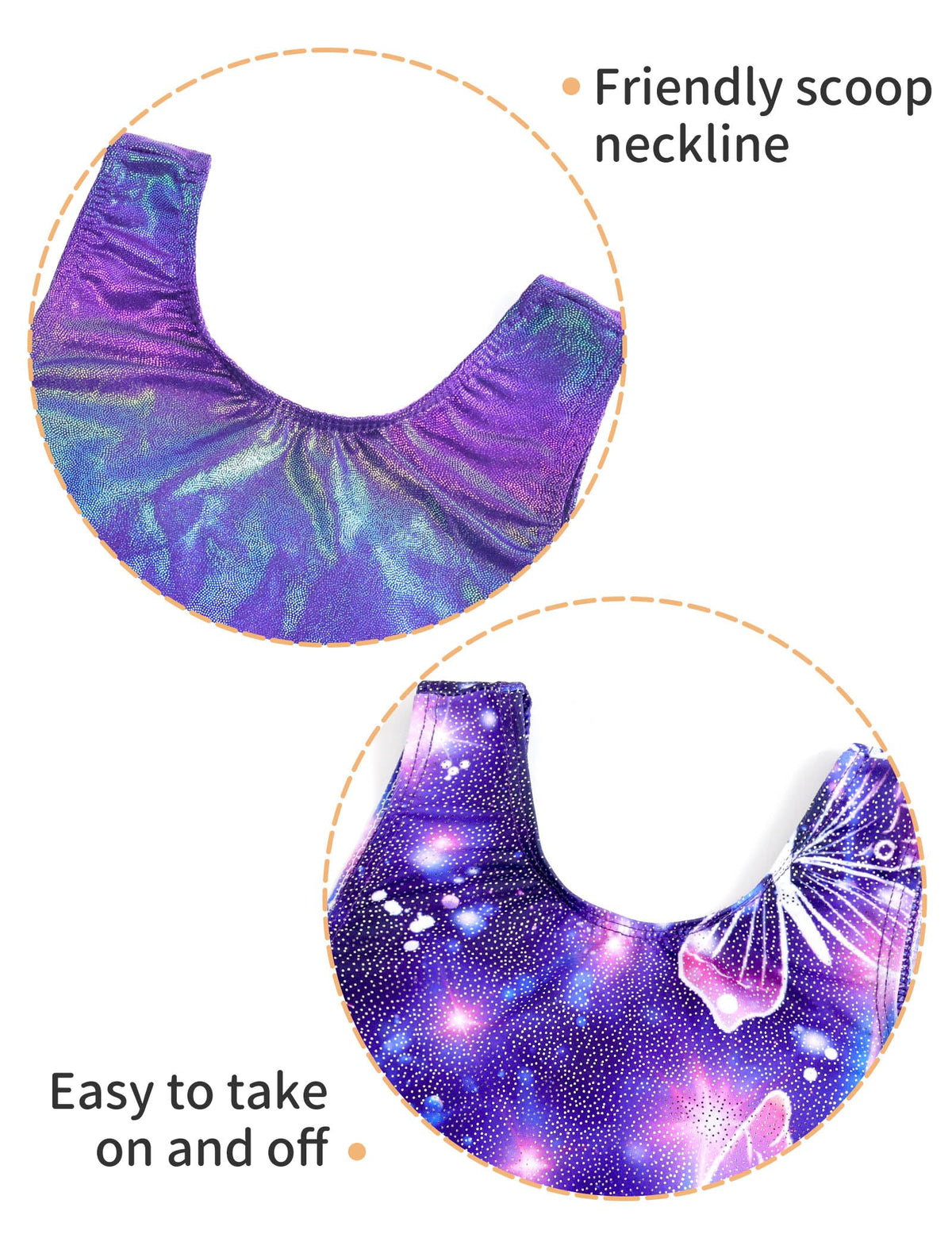 Nokecina Leotard for Girls Gymnastics Size 9-10 Years Old 2 Packs Shiny Purple Butterfly Tumbling Outfits