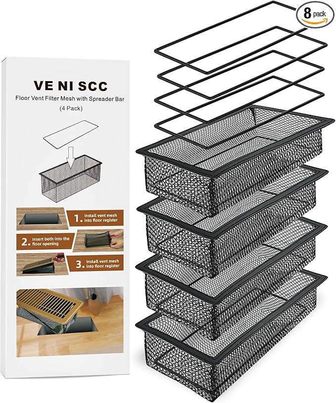 Floor Vent Screen Net for Home Floor, Floor Register Cover Trap 4 x 12 Inch