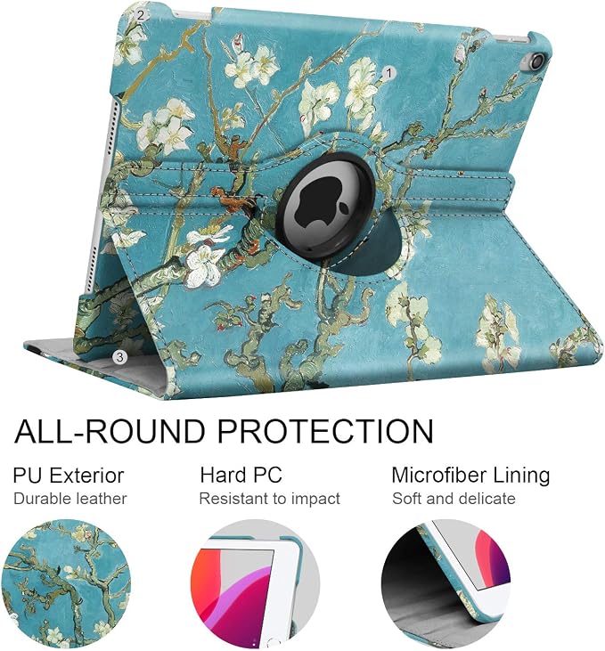 for iPad mini 1/2/3 Case Cover 7.9” – 360° Rotating Stand with Auto Sleep/Wake