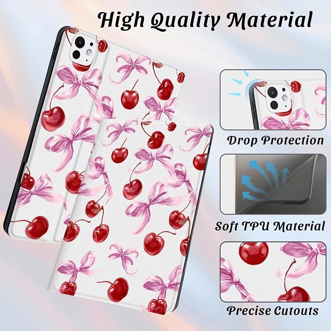 Cute Maple Bear Case for 10.2 iPad 2019/2020/2021(7th/8th/9th Gen) with Pencil Holder Auto Wake/Sleep Leather Soft TPU Back Cover for Women Girls