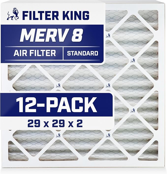 Filter King 29x29x2 Air Filter | 12-PACK | MERV 8 HVAC Pleated A/C Furnace