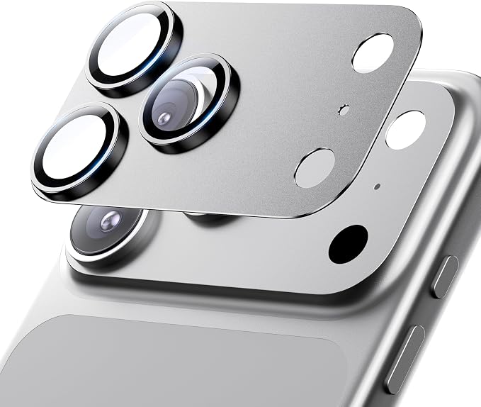 for iPhone 17 Pro Camera Lens Protector - 12FT Shatterproof | Military Grade Protection Strong Adsorption 9H+ Tempered Glass Camera Screen Full Protective Cover Case Friendly Black