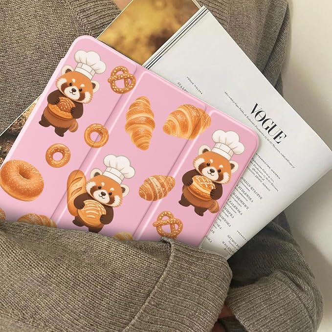 Cute Deer Fawn Rose Flowers Case for iPad 9th/8th/7th Generation | Cute Designs Cover for iPad 10.2 2021/2020/2019 Gen with Pencil Holder | Slim Clear Acrylic Back Auto Sleep/Wake Shell