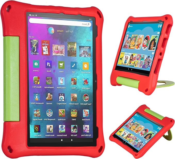 2023 New 10in Tablet Case for Kids(2021/2023 Release 11/13th Generation)OQDDQO Light Weight Anti Slip Shockproof Kids Friendly Case for 10 inch Table Not Compatible ipad Tablet(Red)