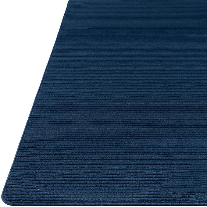 Non Slip Navy Solid Rubber Back Thing Rug for Living Room 4x6 Area Rugs for Kitchen, Rugs for Bedroom, Stain Resistant Easy Cleaning Non Shedding Carpet Navy 4 x 6
