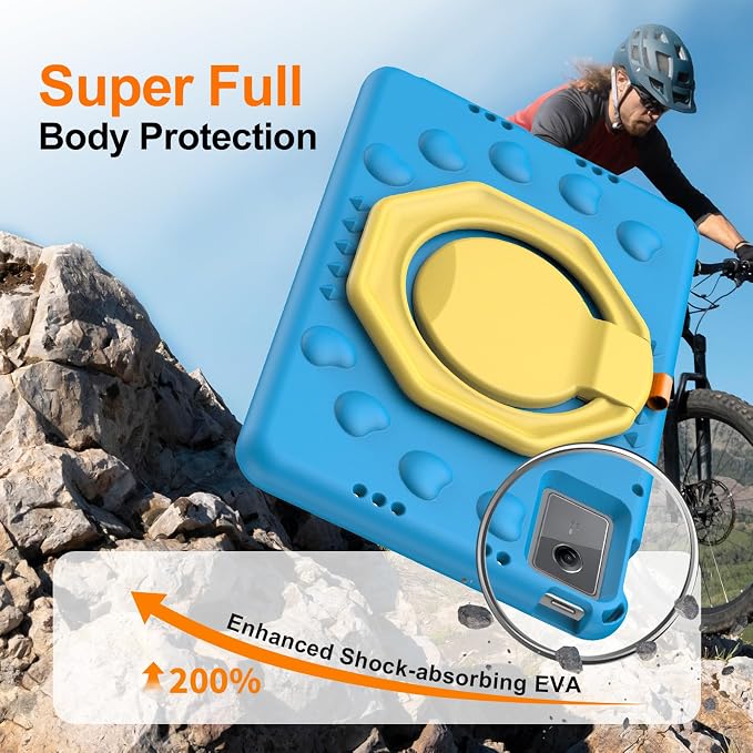 for Lenovo Idea Tab Plus Case 12.1 2025 with 360° Rotating Stand Handle and Pencil Holder New EVA Shockproof Cover for Kids Adults Home School Office Outdoor Black