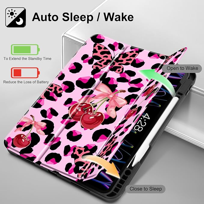 Tuiklol for iPad Pro 11 Inch 4th / 3rd / 2nd / 1st Gen Case 2022 2021 2020 | 2018 Build-in Pencil Holder with Stand TPU Back Cover &amp Trifold Stand &amp Auto Wake/Sleep Tablet Case Black Cat