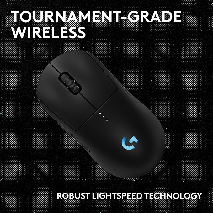 Logitech G PRO 2 Lightspeed Wireless Gaming Mouse, Right- or Left-Handed Mouse with up to 4 Customizable and Switchable Magnetic Side Buttons, 44K DPI Sensor, USB-C Charging, for PC/Mac - Black
