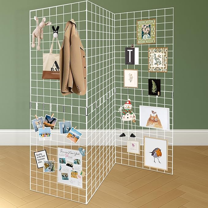 Koretech Grid Wall Panels 3 Pcs, Commercial Grade Gridwall Panels, Metal Grid Wall Panel Display Stand, You Can DIY 6 Pack 2'x3' or 3 Pack 2'x6', White