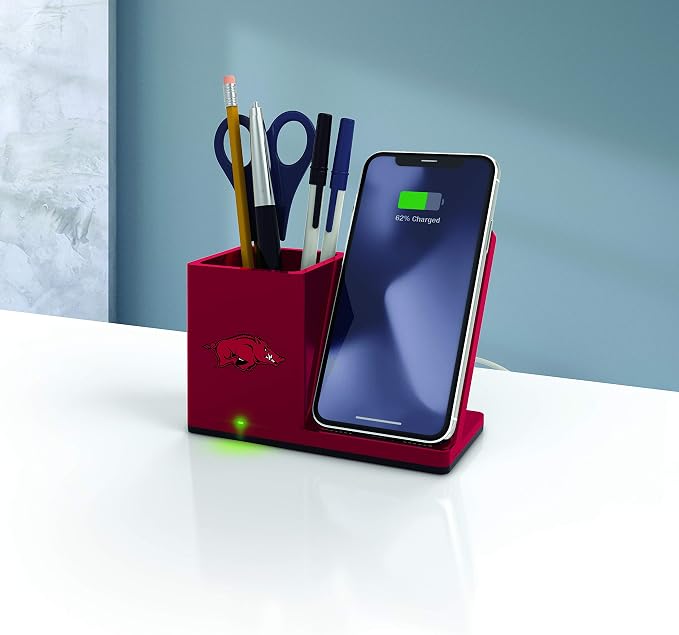 SOAR NCAA Unisex Cell Phone Wireless Charging Stand and Desktop Organizer