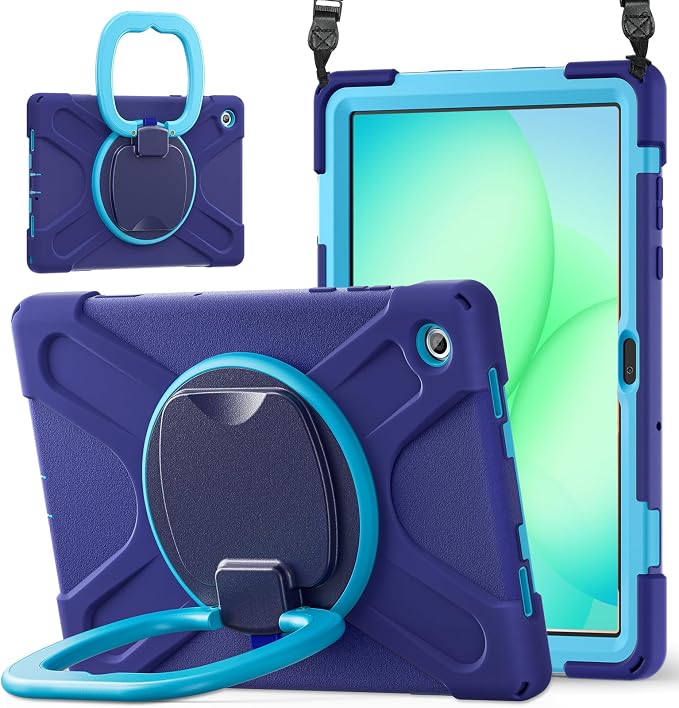 Lunivop Tablet Case Compatible with Samsung Galaxy Tab A11 Plus Case 11 Inch 2025 with 360° Rotating Stand Military - Grade Heavy Duty Protection Cover for Samsung Tab A11+ Plus Black