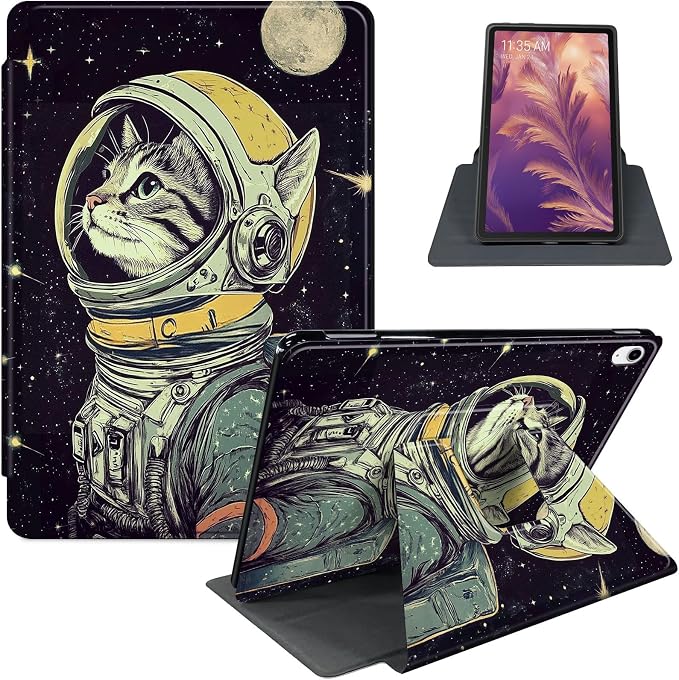 for iPad 11th Generation (A16 2025) 11 / iPad 10th Gen 10.9 2022 Case 360° Rotating PU Leather Stand Cover with Auto Sleep/Wake Shockproof TPU Backl Two Dragons Fighting