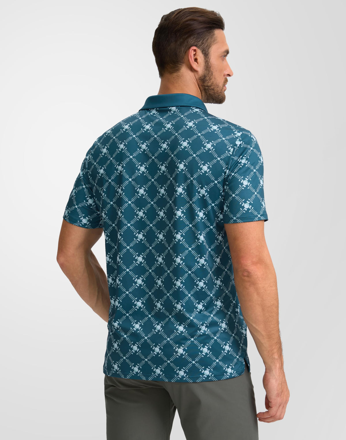 Obla Men's Print Golf Polo Shirts (Golf Checker Board_XXL)
