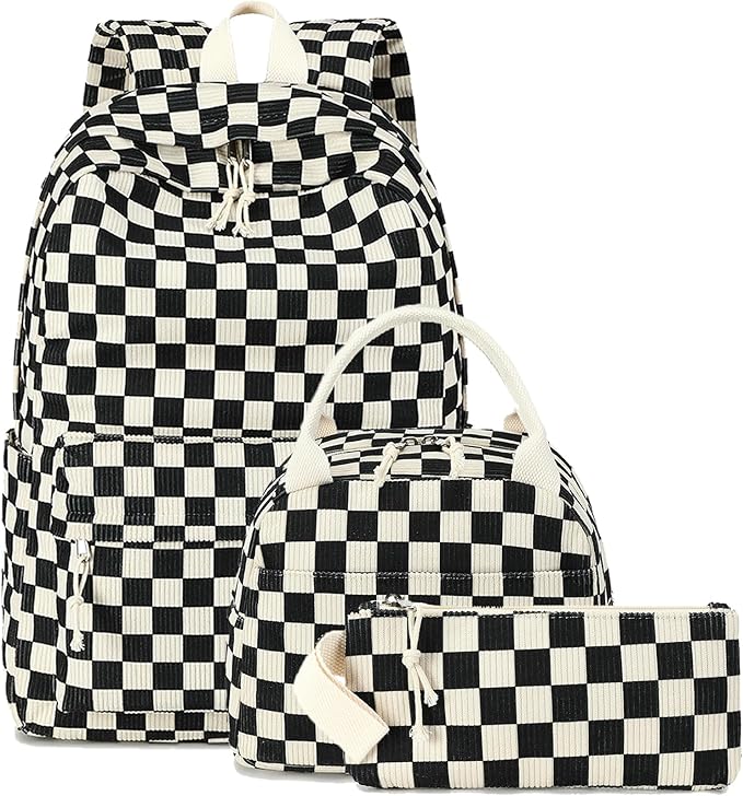 Bluboon School Backpack Set Girls Womens Laptop Bookbag Casual Daypack Fits 15 inch Laptop with Lunch Tote Bag and Pencil Bag
