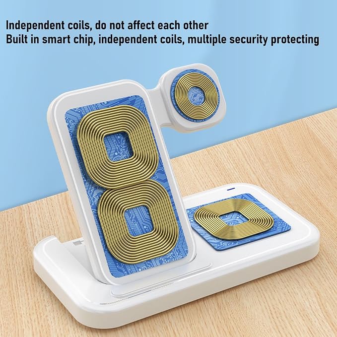 Wireless Charger Stand with 15W High Speed Charging for Phone Earphone Safe Design