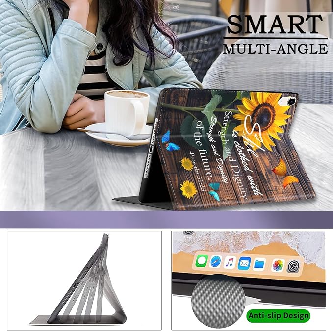 Case for iPad (A16) 11th Generation 11 Inch 2025 / iPad 10th Generation 10.9 Inch 2022 Ultra-Thin Multi-Angle Protective Cover with Auto Sleep/Wake A Dark Horse