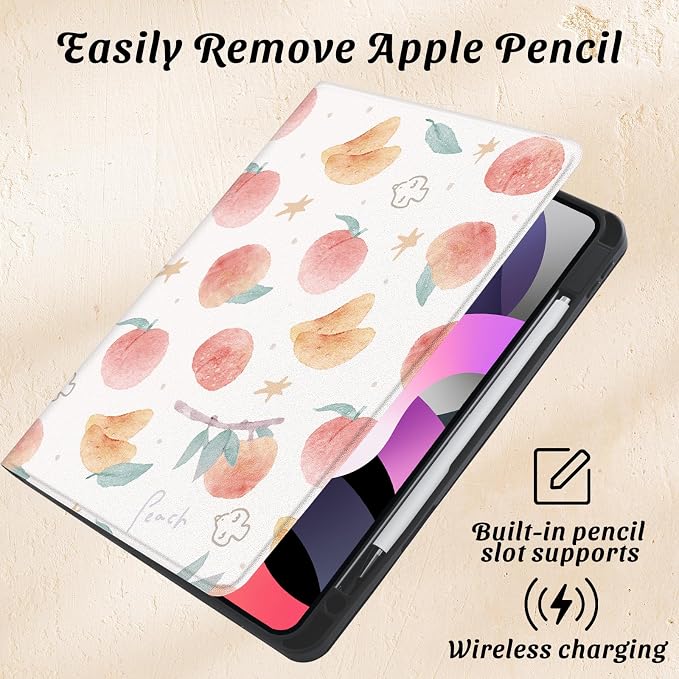 Cute Maple Bear Case for 10.2 iPad 2019/2020/2021(7th/8th/9th Gen) with Pencil Holder Auto Wake/Sleep Leather Soft TPU Back Cover for Women Girls