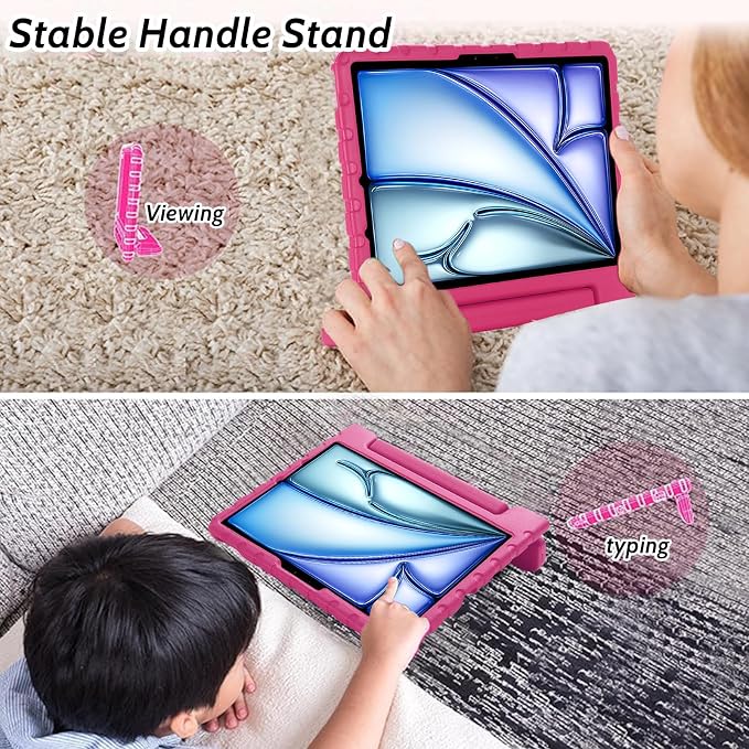 Dteck Kids Case for iPad 10.2 - Shockproof Rugged EVA Handle Stand Child Proof Case for iPad 9/8/7 Generation Black