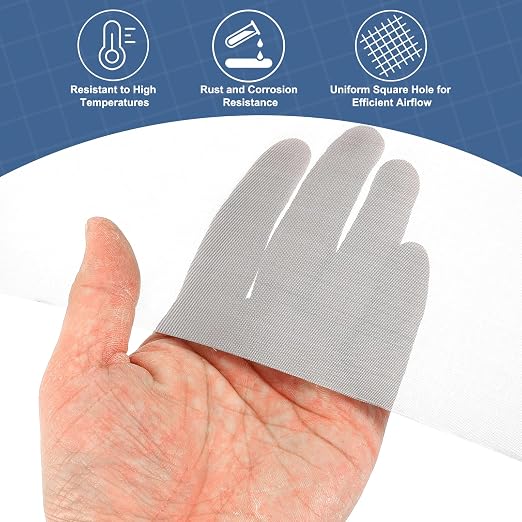 uxcell 80 Mesh 79" x 16" Woven Wire Mesh, 304 Stainless Steel Air Vent Filter