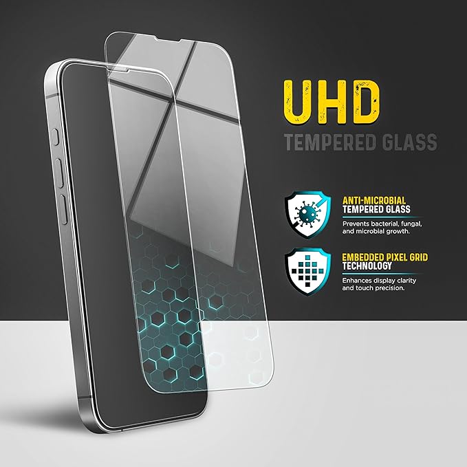 magglass for iPhone 16e Screen Protector Toughened Tempered Glass with Easy-installation Applicator (Crystal Clear)