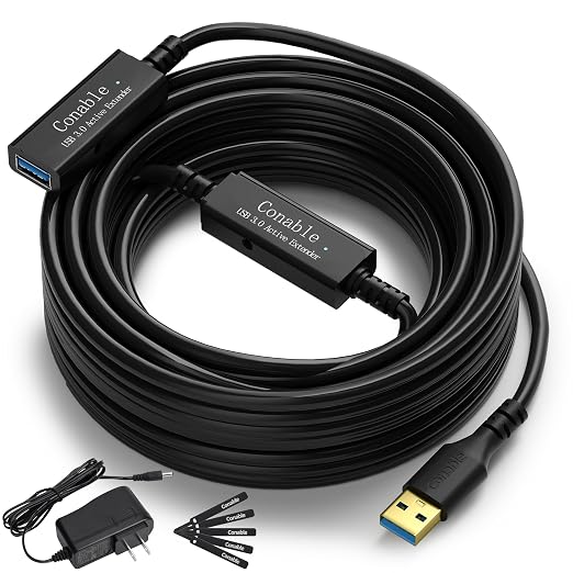 3 Pack USB 3.0 Extension Cable 10 Feet USB A Male to Female Extender Cord 5Gbps Data Transfer for Webcam Printer Keyboard Mouse Flash Drive Hard Drive Controller Black Cable with 5 Cable Ties