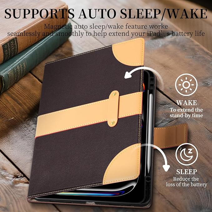 Case for iPad mini 7 (A17) ProiPad mini 7th/6th Gen (2024/2021) | Microfiber Leather Folio Cover with Adjustable Multi-angle StandAuto Sleep/WakeShockproof Protection CaseBlack