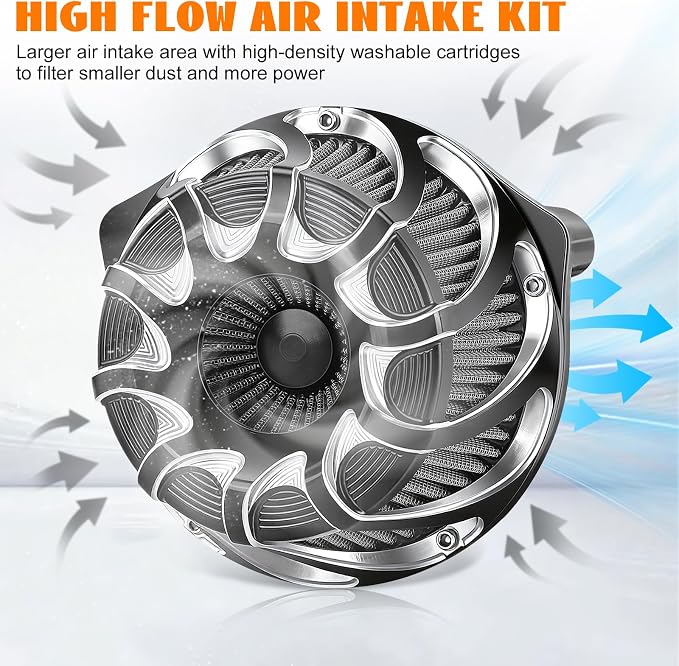High Flow Air Cleaner Intake Filter Kit Air Filters Cover Drift Style