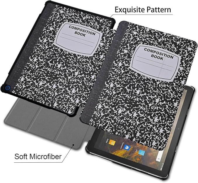 Case for Amazon Fire HD 8 Tablet (12th/10th Generation 2024/2022/2020 Release) &amp HD 8 Plus Multi-Angle PU Leather Protective Stand Cover with Auto Wake/Sleep Bookish Book Lovers