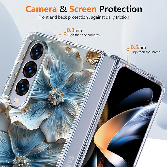 for Galaxy Z Fold4 CaseBuilt-in Magnet CircleWireless Charging | Military-Grade Shockproof case Cover for Samsung Galaxy Z Fold4Anagallis