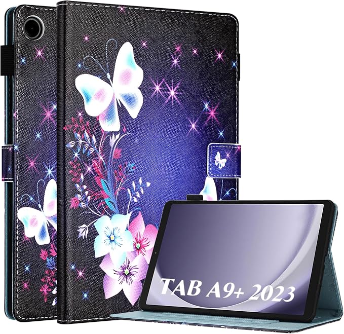 Fancity Case Fits Samsung Galaxy Tab A9/A11 Plus 11” 2025/2023 X210/X216 | Premium PU Leather Cover with Multi-Angles Pencil Holder Smart Wake Sleep for Galaxy Tab A9 A11 Plus X218 Beach