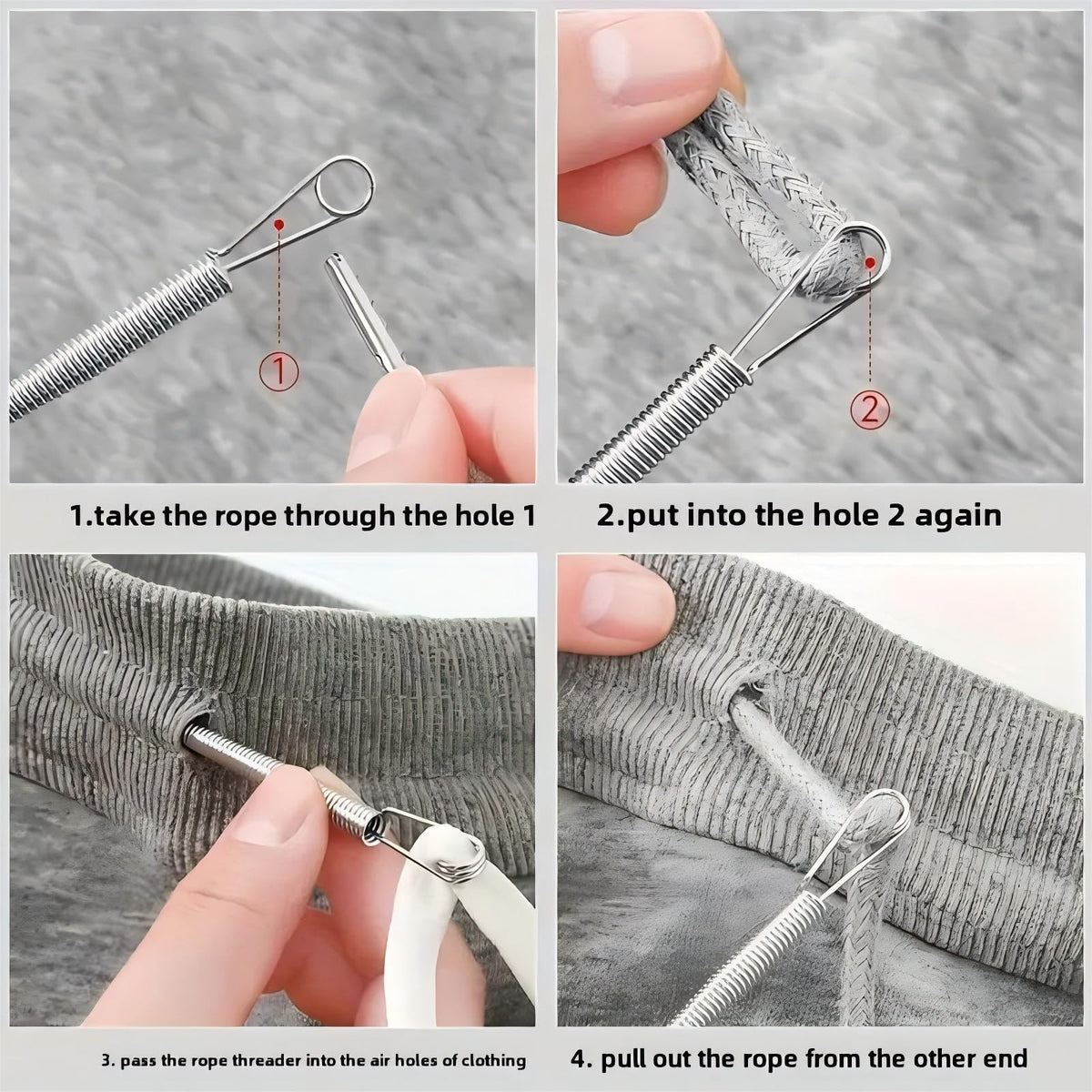 Efficient Threader Universal Rope Threader with Spring-Loaded Eye, Ideal Home Sewing and Multi-Purpose Elastic Waistband Tool Spring Loaded Durable Accessories 1Pcs