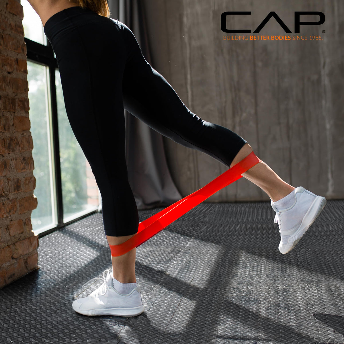 CAP Barbell 1/2-Inch Interlocking EVA Foam Exercise Puzzle Mat Home Gym Flooring - 1 Pack | 24" x 24" x 1/2" | Tatami Pattern - Black